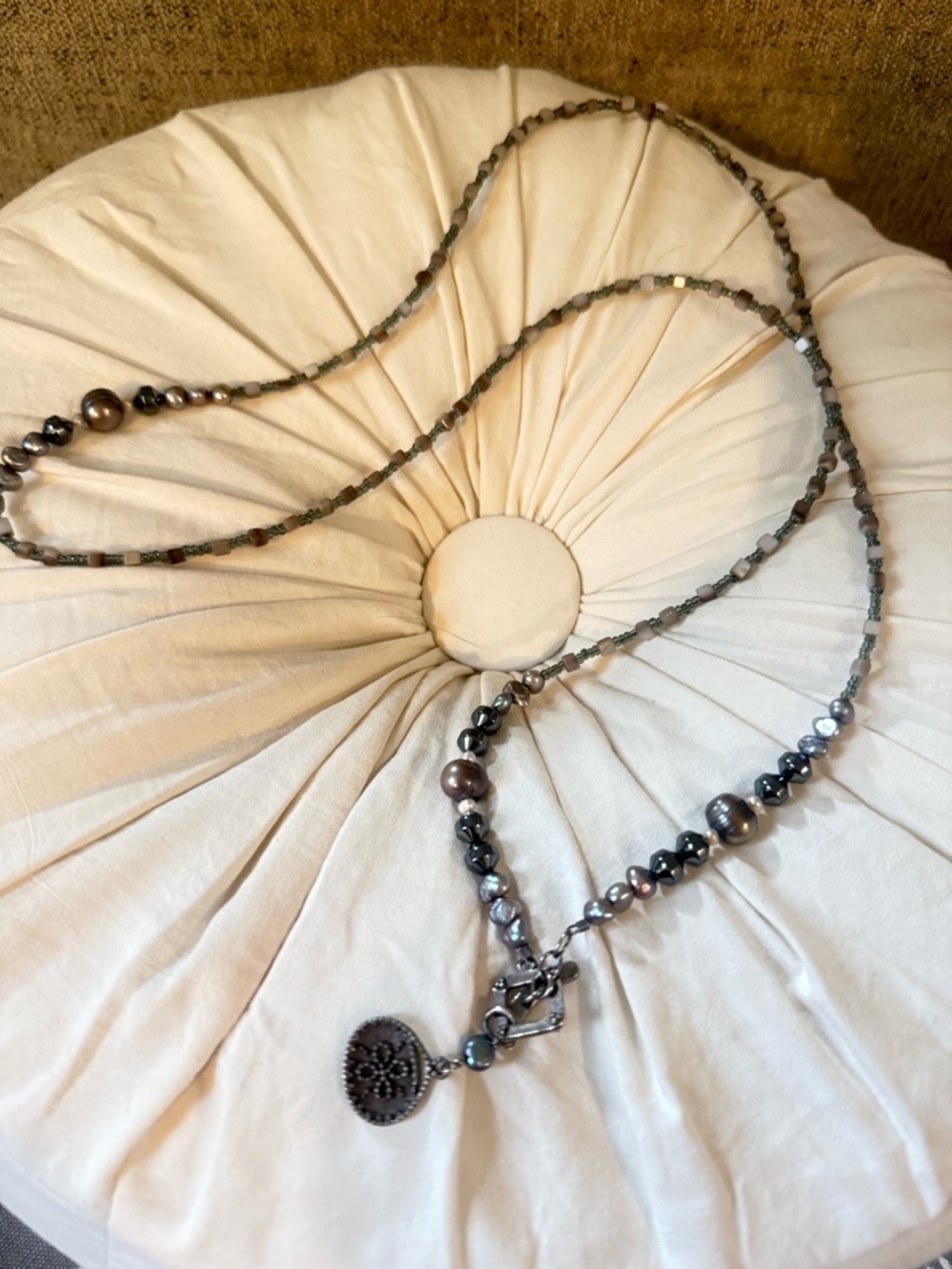 Handcrafted Gray Pearl Pendant Necklace Silpada